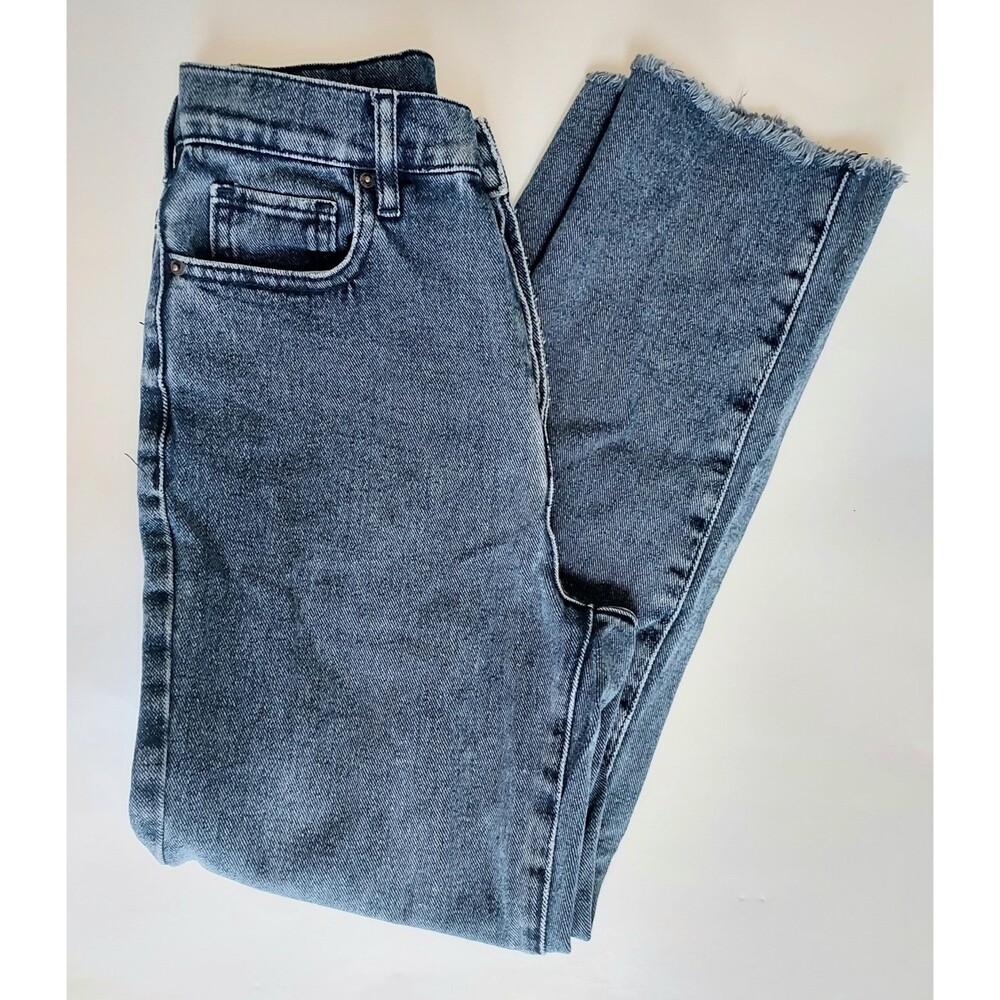 Ladies PACSUN High Rise Straight 100% Cotton Button Fly 5 Pocket Jeans Size 24